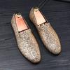 Men's Gold Sliver Dress Shoes Luxury Bling Bridegroom Wedding Shoes Men Party Loafers Elegant Office Shoes Size 12