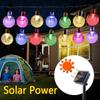 30LEDs Crystal Ball Waterproof Solar String Lights Solar Powered Recharge Fairy Light For Outside Garden Yard Patio Landscape Christmas Party Decor
