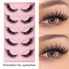 5 Pairs Cat Eye Lashes Natural 3D Effect Easy To Use Charming Dense Curly Simulated Makeup Fake Eyelashes