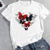 Clothing Casual Love Heart Butterfly 90s Trend Summer Fashion Graphic T-shirt Women Top Tshirt Short Sleeve Lady Female Print Tee
