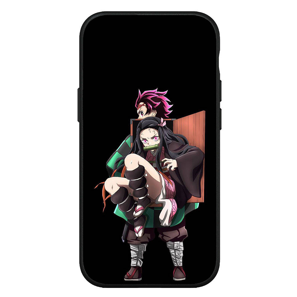 For iPhone 16 15 Xiaomi Redmi Note 14 13 12 11 Pro Max X 16e Samsung Galaxy S25 S24 S23 Moto OPPO Huawei Anime Demon Slayer Tanjirou Nezuko Phone Case