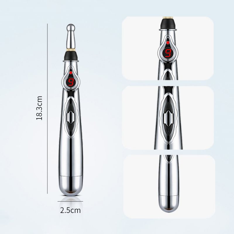 Nine-speed Intelligent Micro-electric Pulse-regulated Electronic Acupuncture Point Pen Meridian Energy Pen Multi-head Exchangeable Massage Pen Relax
