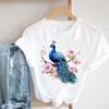 (Asian Size) Sweet Flower Style 90s Short Sleeve T Shirt Fashion Women Casual Tee Top Clothing Print Ladies Female Graphic T-shirts