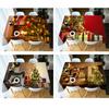 Lighted Christmas Tree Pattern Print Rectangular Round Soft Thickened Cotton Festive Tablecloth Dustproof Cover Towel