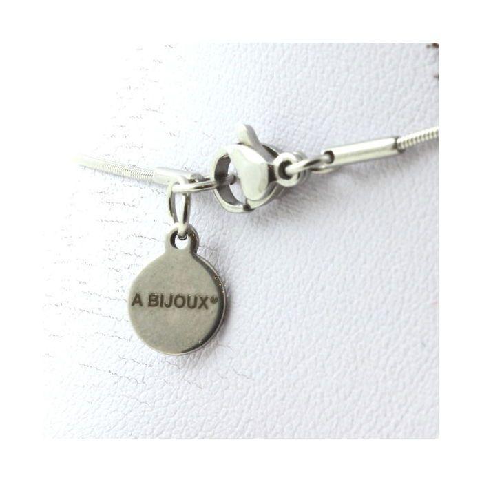 Stones and Minerals. Necklace 4 Beads Indian Agate 8 Mm. Stainless Steel Chain Necklace Women Men. Customizable Size