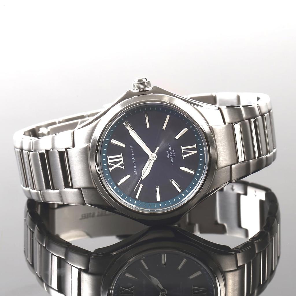 [Mauro Gerardi] Men's Solar Watch, Titanium, Lightweight, Water Resistant To 10 ATM, MJ039 (MJ039-5/Blue)