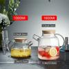 1L Glass Teapot Heat-Resistant Flower Tea Pot Kettle Large Clear Fruit Juice Container Ceramic Household Drinkware