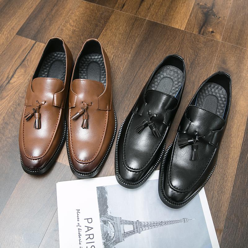 Men's Designer Dress Wedding Fashion Tassel Office Leather Man Comfy Business Formal Italy Driving Shoes for Men Plus Size 38~48