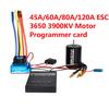 3650 3900KV Brushless Motor & Waterproof 45A 60A 80A 120A Brushless ESC with Program Car Combo for