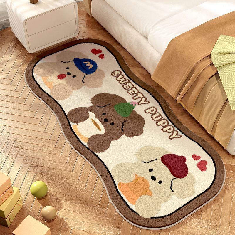 Kawaii Puppy Carpet Absorbent Floor Mat Cartoon Rug Bedroom Bedside Foot Pad Balcony Living Room Non-Slip Children's Room Carpet