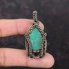 Chrysoprase Pendant Copper Wire Wrapped Pendant Handmade Chrysoprase Jewelry Gemstone Pendant Boho Style Pendant Copper Jewelry Gift For Him
