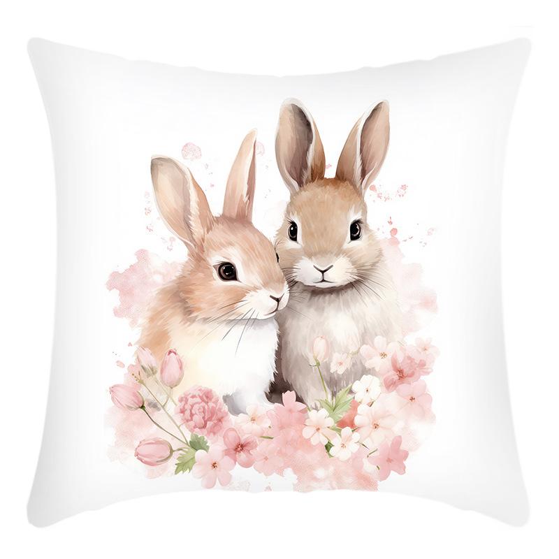 Easter Linen Pillow Case Decorative Pillow Four-piece Set Sofa Cushion Cover Bedroom Pillow Cushion Cover