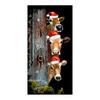 Christmas Door Cover Merry Christmas Backdrop Banner Outdoor Front Porch Door Sign for Holiday Door Wall Home Decor Photo Backgrounds