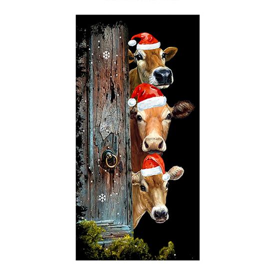 Christmas Door Cover Merry Christmas Backdrop Banner Outdoor Front Porch Door Sign for Holiday Door Wall Home Decor Photo Backgrounds