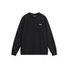 Li-Ning Solid Color Round Neck Logo Casual Knitted Sports Fleece Sweatshirt Men Sweatshirt Black AWDTD91-1