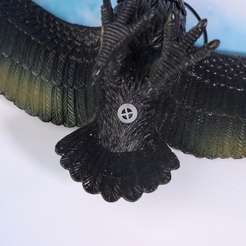 1 Piece Outdoor Eagle Figurine Hanging Bird Deterrent Plastic Eagle Ornament Vivid Flying Bird Hawk Decoy Garden Scarecrow