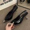 Luxury Metal Designer 2025 Summer New Office Women Sandals Fashion Pointed Toe Shallow Mouth Slingback Sandals Women High Heels