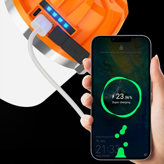 Solar Camping Light 3 Modes Adjustable Waterproof USB Rechargeable Super Bright Outdoor Hiking Tent