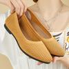 Women Round Toe Flat Shoes Solid Color Knitted Slip On Shoes Casual Breathable Ballet Flats Women Flat Shoes Loafers Women