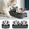 Adjustable Height Raised Cat Food Bowls Anti-Vomit Stainless Steel for Cats and Dogs Promotes Healthy Eating Habits