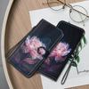 3D Abstract Art Painting Black Gold Rose Flower Leather Phone Wallet Case Book Stand For iPhone  Girls Magnetic Card Flip Cover Bag AVE