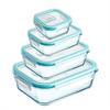 Glass Meal Prep Containers Lunch Box, Food Storage Containers with Locking Lids, Airtight Bento Box, Microwave Oven, Dishwasher