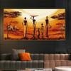 African Women Pot Sunset Canvas Painting Abstract Posters and Prints Wall Art Pictures Living Room Home Aisle Decoration