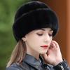 Mink Hat Women's Winter New Mink Fur Top Hat Fashion Warm Versatile In the Elderly Mother Fur Hat