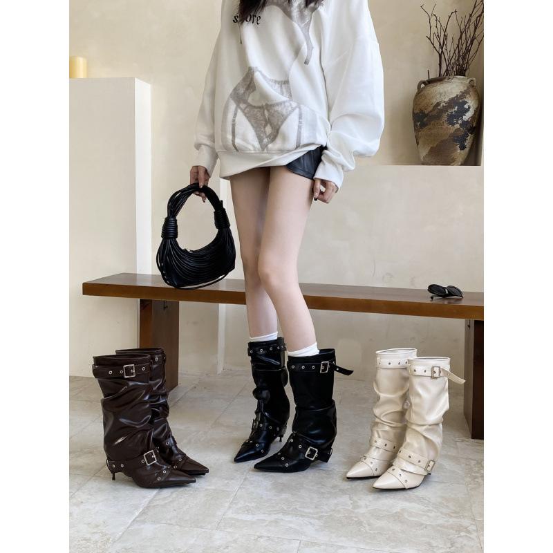 2025 Autumn New Pointed Thin Heel High Heel Temperament Thin French Fashion Sexy Beauty Female Internet Celebrity Boots
