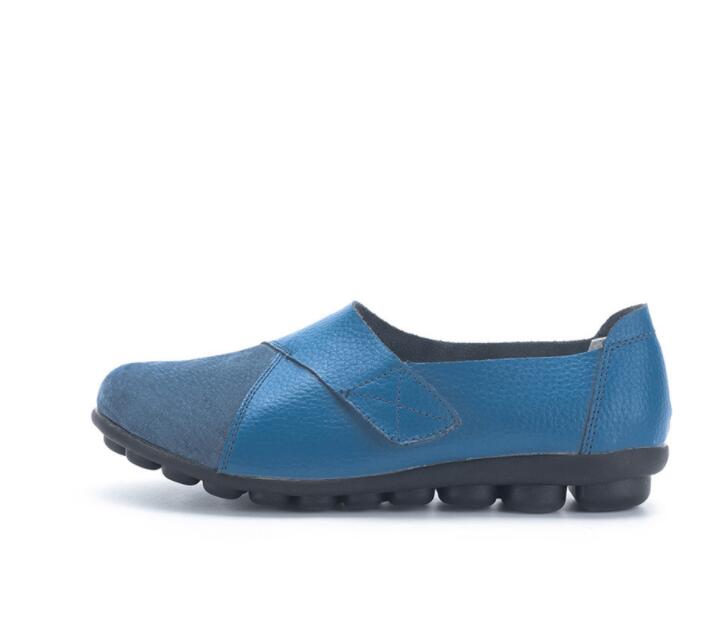 Flats Soft Genuine Leather Shoes for Women 2024 Plus Size Ladies Mocassin Boat Hook Loop Mocasines De Mujer Chaussure Femme