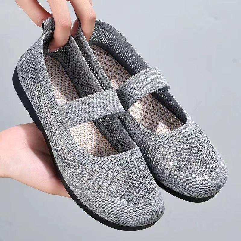 Women's Shoes Summer Ladies Shoes Lightweight Soft Bottom Flat - Soled Single Nude On-slip Net