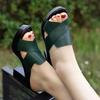 Fashion Elegant Women Platform Slippers Soft PU Leather Peep Toe Sandals Thick Sole Female Outdoor Non-slip Cross Casual Beach Sandals