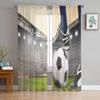 Gymnasium Soccer Court Balls Football Sheer Curtains for Living Room Decoration Window Curtains Kitchen Tulle Voile Curtains