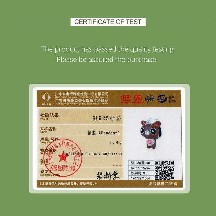 WOSTU Enamel Cartoon Cute Deer 925 Sterling Silver Charm Beads Fit Bracelet Bangle Fine Jewelry