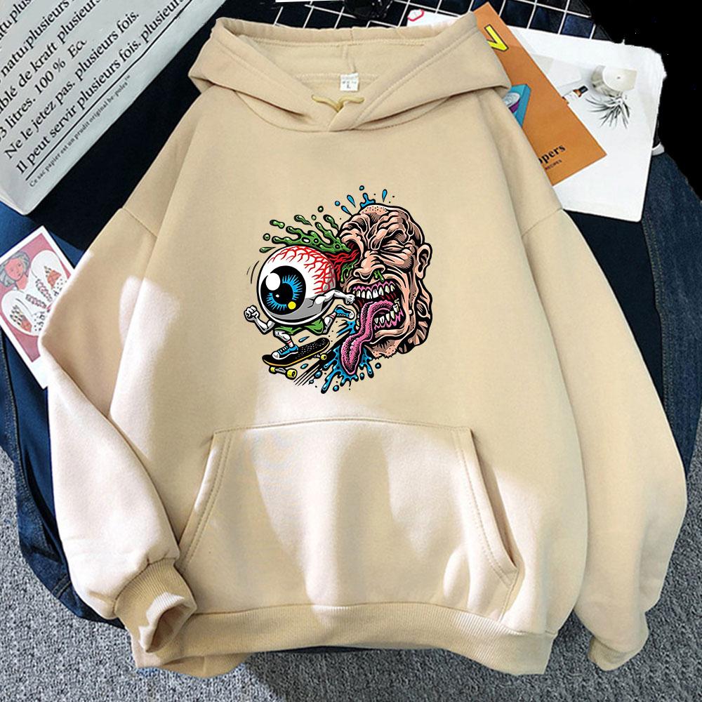The Eye of Skateboarding Hoodies Male/Female Sweatshirts with Hooded Long Sleeve Casual Kpop Streetwear Mens Coat