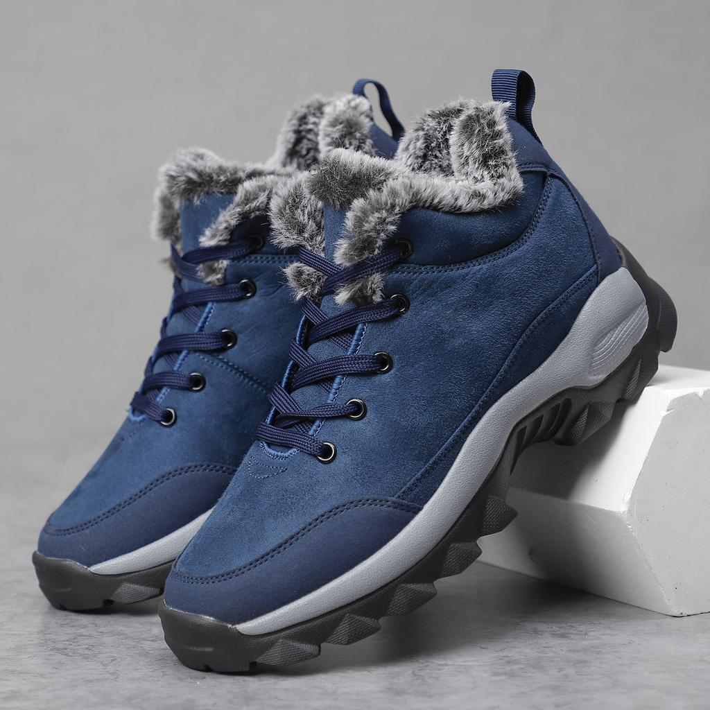 Men Snow Boots Outdoor Shoes for Male Thick Sole Sneakers for Men Winter Shoes Botines Tenis Keep Warm Fluff Mens Ankle Boots