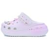 Crush Clog Sweetheart Princess EVA Exquisite Shine Versatile Hole Shoes Unisex Pink and White