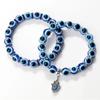 10mm Lucky Blue Evil Eye Bracelet Palm Butterfly Owl Elephant Pendant Charm Crystal Resin Beaded Bracelets for Women Men Jewelry