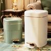 8/10/15L Light Luxury Trash Can with Lid Pedal Type Recycling Garbage Basket For Large Capacity Kitchen Bathroom Trash Bin