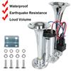 Car Air Horn Set Electric Speaker For Motorcycle Boat Truck Dual Trumpets Super Loud 12V/24V 110dB with Wires and Relay Hooter
