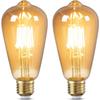 Vintage Light Bulb E27 Edison Screw Bulb, 6W Equivalent To 60 Watt, Retro Amber Glass Lamp, 2200K Warm White, Non-dimmable, ES LED Filament Lamp