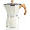 Italian Moka Coffee Maker - HAEGER - 6 Cups - Programmable - Removable Reservoir - Beige