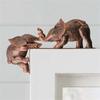 Cute Elephant Statue Collection  Mother And  Babies Hanging On The Table
