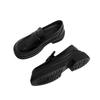 Cowhide Version! Half-song British Style Retro Platform Lazy Loafers Women's Small Men's Height Increase Small Leather Shoes Women's Single Shoes