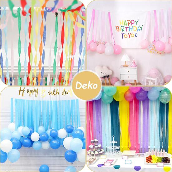 3 Roll Crepe Paper Cuttable Crepe Paper Streamers Backdrop Decor for Wedding