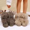 Thick-soled Women's Shoes Winter Mid-boots 2025 Fluffy Boots High-heeled High-top Imitation Fur Snow Boots
