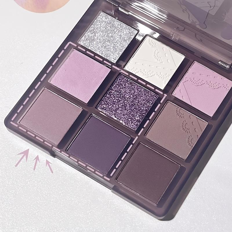 9 Colors Purple Smokey Eye Shadow Palette Highly Pigmented Eyeshadow Matte & Shimmer Makeup Palette Long Lasting Waterproof for Stunning Eye Looks