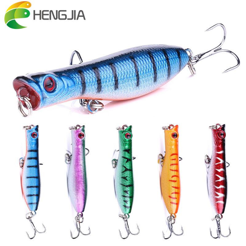 1pc Hengjia 5.5g/6cm Topwater Popper Fishing Bait Hard Plastic Fishing Lure
