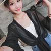 Korean Chiffon Sun Protection Shawl: Black & White Women's Beach Jacket