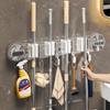 Vacuum Suction Cup Mop Clip Holder with Hook Wall Kitchen Bathroom Mop Broom Brush Organizer Rack Robe Coat Towel Hanger Hook